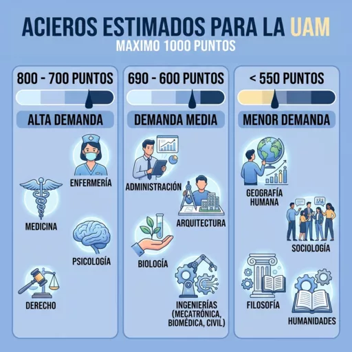 Aciertos mínimos en carreras uam