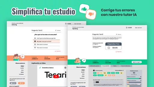 Prueba Tesari Academy para el TOEFL